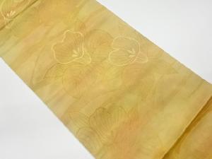 リサイクル　花々模様織出し袋帯